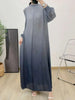 Prom Dress For Women Gradient Long Sleeves Maxi Pleated Print Dresses Spring Female Clothing 2DA3612