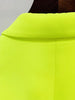 High Street Designer Jacket Women Peak Strong Shoulder Double Breasted Long Blazer Fluorescein