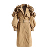 Spring Autumn Long Black Khaki Trench Coat for Women Belt Elegant Chic Stylish Designer Clothes Runway