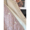 Chic Floral Corduroy Jacket for Women - Korean Loose Fit Round Neck Long Sleeve Cotton Top, Warm Versatile Autumn Winter Shacket