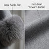 Women's Woolen Coat with Faux Fur Cuffs Belted Waist Short Autumn Winter Wrap Jacket