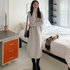 Autumn Winter Loose Turtleneck Women's Knitted Long Dresses Long Sleeve Vintage Straight A-line Dress Female