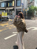 Women's Korean Style Relaxed Trench Coat Vintage Khaki Utility Jacket Spring Fall Casual Chic Versatile Outerwear