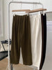 Retro High Waist Corduroy Pants Women Spring Fall Straight Causal Full Length Trousers Korean Baggy Black Pants