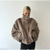 Women Stand Collar Spring Woolen Coats Single Breasted Loose Female Long Sleeve Jacket Office Lady Street Short Coat
