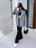 Women's Formal Blazers Coat Solid Lapel Two Button Suit Casual Long Sleeve Elegant Suits Pockets Office Work Coat