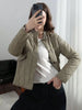 Autumn Jacket For Women Elegant Solid Quilted Coat Long Sleeve Single Breasted Outerwear Casual Maternity Outfit Tops