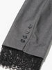 Chic Solid Spliced Lace Edge Blazers for Women Notched Collar Long Sleeve Temperament Designer Coats Female Clothes Style