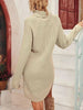 Women's Ribbed Knit Long Sleeve Dresses Autumn And Winter Texture Loose Sweater Dress Temperament Women's Vestidos