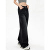 Lady Retro Black Gray High Waist Jeans Pants Women Straight Leg Denim Trousers Girls Loose Fit Thin Casual Pants
