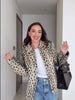 Leopard Printed Faux Fur Women's Coats Slim Lapel Single Breasted Full Sleeve Coat Autumn Winter Lady Warm Jackets