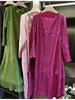 Embossed Pleated Women's Dress Spring Loose Simple Solid Color Long Sleeve Famale Clothing 2DB6616
