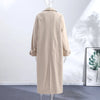 Vintage Khaki Reversible Plaid Trench Coat Women Loose Lapel Single Breasted Pocket Full Sleeve Jacket Autumn Lady Outwear
