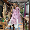 Spring Retro Print Ramie Loose Women Thin Wind Coats Leisure Long Trench Vintage Chinese Style Coat
