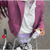 Faux Leather Fringe Women's Blazer Jackets Lapel Long Sleeve Single Breasted Tassel Jacket Vintage Casual Outerwear Coat