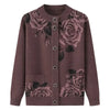 Autumn Winter Women Knitted Sweater Cardigan Jacket Print Long-Sleeve Warm Sweaters Coat Female Knit Top Mother Clothes