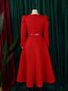 Autumn Stylish Women Evening Party Dress Long Puff Sleeve Elegant Pleated A-Line Gowns Birthday Wedding Celebrate Robes