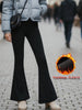 Fleece Lined Pants for Women - High Waisted Soft Flare Leggings with Tummy Control Design