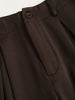 Women's Elegant Jacquard Pleating Wide-Leg Pants Office/Commuting Solid Color Loose Casual Suit Pants, Autumn/Winter