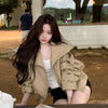 Women's Korean Style Relaxed Trench Coat Vintage Khaki Utility Jacket Spring Fall Casual Chic Versatile Outerwear