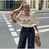 Women's Trench Cape Coat Vintage Double Breasted Short Trench Style Poncho Female Spring Woman Street Outerwear