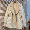 Winter Long Parkas Women Down Cotton Jacket Large Lapel Elastic Waist Snow Outwear Warm Waterproof Patchwork Coat