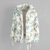 Thicken Women Puffer Jacket Oversize Stand Up Collar Zipper Floral Print Warm Cotton Filled Coat Autumn Winter
