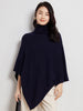 Cozy Solid Color Turtleneck Poncho Soft Loose Fit Cashmere Pullover Thin Warm Bat Sleeve Pullover for Women
