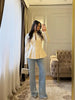 Elegant Solid Slim Short Jacket Women Chic Stand Collar Double Buttons Waist Cinching Pleated A-line Coat Lady Spring Daily Wear