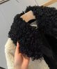 Original high-quality women's jacket top patchwork faux fur effect coat
