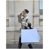 Stand Collar Short Trench Coat Women Solid Double-breasted Belt Jacket Autumn Lady Commuting Casual Outwear