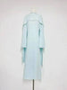 High Neck Cape Sleeve Slim-Fit Maxi Dress Pearl Trim Solid Color Floor Length Modest Abaya Style Formal Occasion Women