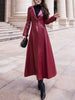 Maxi Fit and Flare Leather Trench Coat for Women Spring Long Designer Clothing Women Long Sleeve Lapel