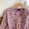 Pink Tassel Fragrant Tweed Suit Coat Female Autumn Winter Thickened Retro Double-Breasted Women Blazers