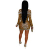 Fall Diamonds See Through O-neck Women Long Sleeve Bodycon Mini Dress Birthday Party Evening Sexy Maxi Dresses