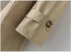 Spring Autumn Solid Trench Coat Women Single-Breasted Khaki Black Pink Beige Windbreaker Outerwear Casual Tops JH33