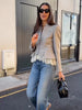 Sophisticated Fitted Suit Coat Chic Casual Button Female Blazer Autumn Daily City Elegant Office Women Streetwear