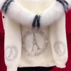 Autumn And Winter Warm Solid Color Thick Hooded Imitation Mink Fur Coat With Rhinestone And Fur Collar Women's Top Cardigan