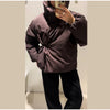 Stand Collar Cotton Jackets For Women Casual Long Sleeve Side Lace Up Coats Lady Winter Street Warm Chic Outerwear