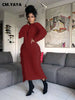 Women Long Sleeve Tassel Bodycon Midi Knit Straight Maxi Dress Autumn Winter O-neck Sweater Vestidos Dresses