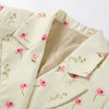Chic Oversize Floral Printed Women Jacket Padded Lapel Lace Up Loose Coat Long Sleeve High Waist Outwears Lady Streetwear