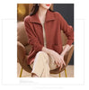 Knitted Cardigan Jacket Women Sweater Autumn Winter Lapel Zipper Sweater Jacket Loose Solid Outerwear Female Sweatshirt Tops