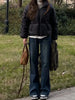 Casual Jeans Straight Leg Women Autumn Winter Vintage Loose Retro American Style Streetwear Chic Wide Leg Pants Women's