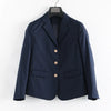 Preppy Style Slim Fit Solid Blazer Woman Double Button Turn-Down Collar Blazers Women Spring Autumn Basic Student JK Suit Coat