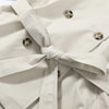 Women's Pink Belted Jacket Stand Collar Double Breasted Long Sleeve Slim Trench Coat Casual High Street Jackets