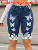 1362 Printed Leggings - Not Faux Denim Fabric Printed Leggings Without Texture - Non-Faux Denim Fabric, Women'S Floral Print
