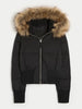 Faux Fur Hooded Cotton Jacket For Women Elegant Long Sleeve Zipper Coat Female Autumn Winter Warm Thicken Outerwear