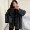 Faux Fur PatchworkTwisted Knitted Cardigan Women Elegant Lapel Long Sleeve Pockets Furry Knitwear Autumn Female Loose Outerwears