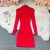 Chic Sexy Wrap Hips Knitted Mini Dress Y2K Aesthetic 3D Bows Bodycon Party Dress Streetwear Lady Dress