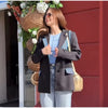 Printed Tassel Blazer Women Spliced Lapel Suit Jacket for Women Streetwear Autumn Winter Loose Casual Outerwear